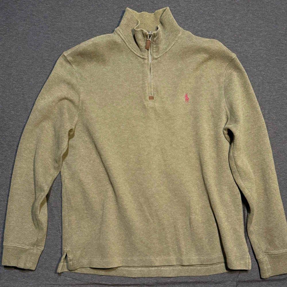 Ralph Lauren Sage Green Pullover with Red Logo